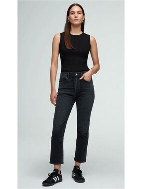 AGOLDE Riley High Rise Straight Crop Jeans in Panoramic
